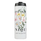 Je bent een unieke Floral Slogan Thermosbeker (Voorkant)