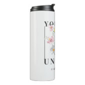 Je bent een unieke Floral Slogan Thermosbeker (Gedraaid links)