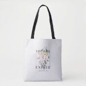 Je bent een unieke Floral Slogan Tote Bag (Voorkant)