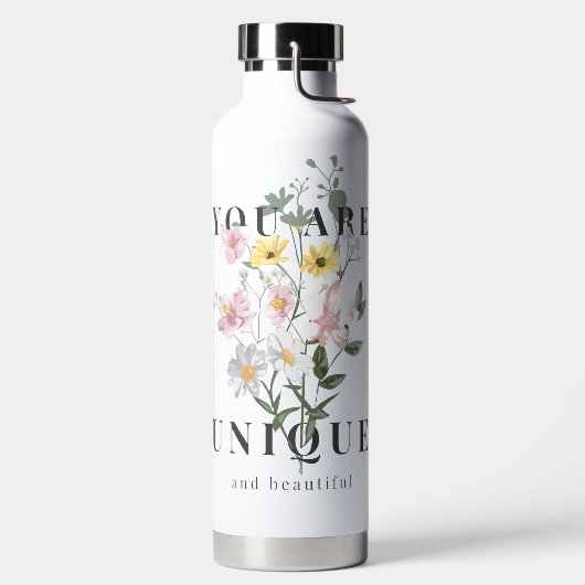 Je bent een unieke Floral Slogan Waterfles (Links)