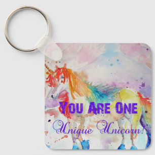 Je bent een unieke Unicorn! Briefkaart dames Meisj Sleutelhanger