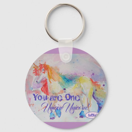 Je bent een unieke Unicorn! Briefkaart dames Meisj Sleutelhanger (Voorkant)