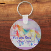 Je bent een unieke Unicorn! Briefkaart dames Meisj Sleutelhanger (Voorkant)