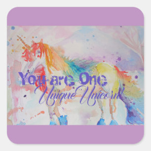 Je bent een unieke Unicorn! Girls Pink Unicorns Vierkante Sticker