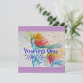 Je bent een unieke Unicorn! RegenboogWaterverf (Staand voorkant)