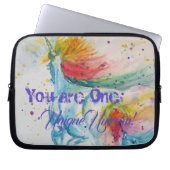 Je bent een unieke Unicorn! RegenboogWaterverf Laptop Sleeve (Voorkant)