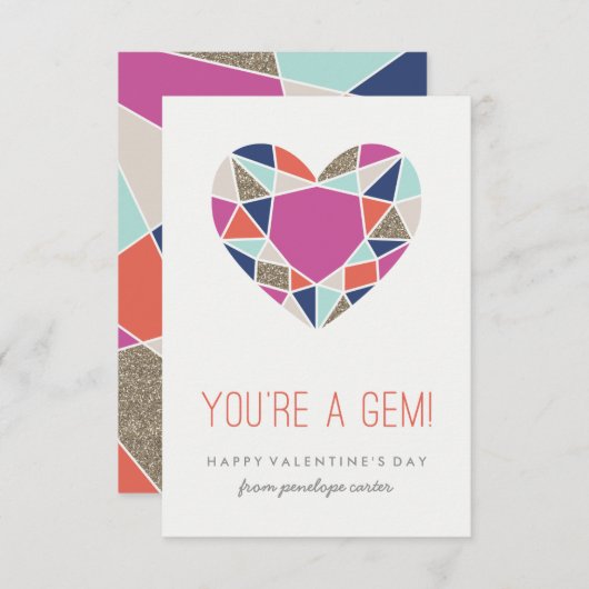 Je bent een Valentijn van Gem Classroom - Cobalt Kaart (Voorkant / Achterkant)