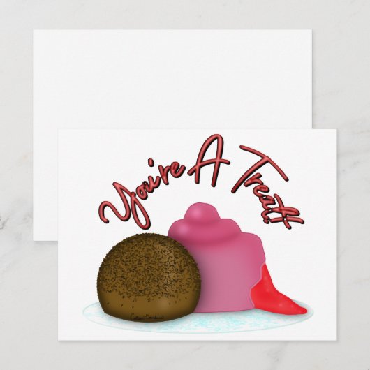 Je bent een Valentijnsdag met een Treat gevulde aa Briefkaart (Voorkant / Achterkant)