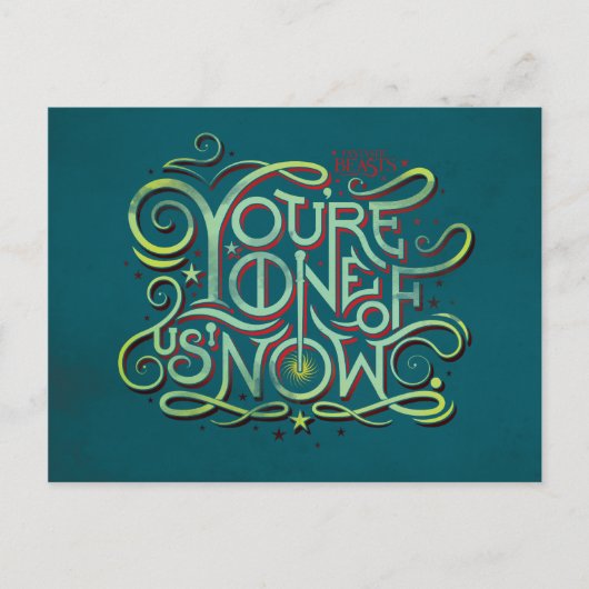 Je bent een van ons nu groene grafische briefkaart (Voorkant)
