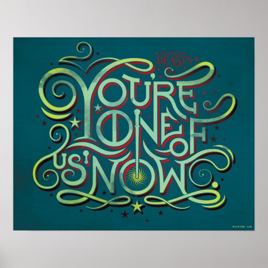 Je bent een van ons nu groene grafische poster (Voorkant)