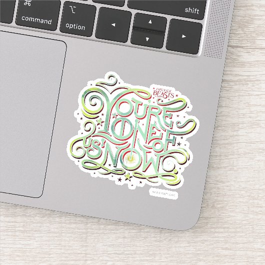 Je bent een van ons nu groene grafische sticker (Detail)