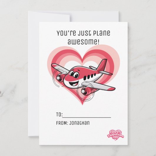Je bent een vliegtuig Geweldige Kinder Valentijnsd Feestdagenkaart (Voorkant)