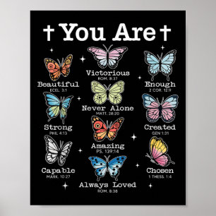 Je bent een vlinder, mooi Bijbelvers Christelijk Poster