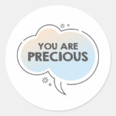 Je bent een waardevolle motivatie tekstbericht ronde sticker (Voorkant)