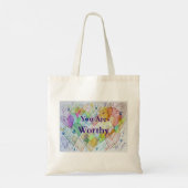 Je bent een waardig hart Art Canvas tas (Achterkant)