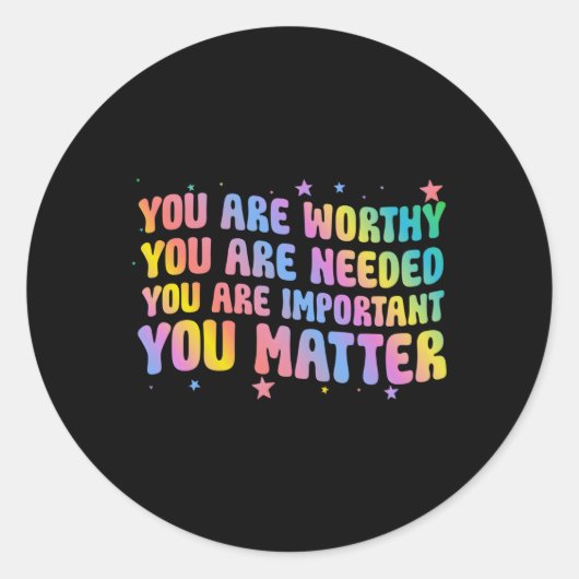 Je bent een waardig sociaal werker op school ronde sticker (Voorkant)