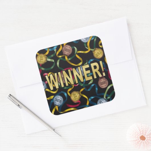 Je bent een winnaar! Sticker (Envelop)