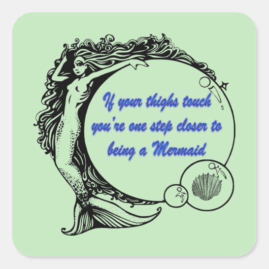 Je bent een Zeemeermin Vierkante Sticker (Voorkant)