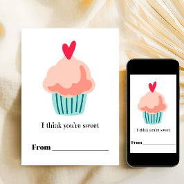 Je bent een zoete roze cupcake Valentijnskaart Pri Feestdagenkaart