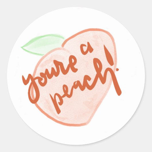 Je bent een zomerse sticker perzik (Voorkant)