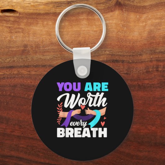 Je bent elke ademdepressie bewust waard sleutelhanger (Voorkant)