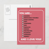 Je bent... En ik hou van je Briefkaart (Voorkant / Achterkant)