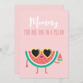 je bent er een in een meloenslepper moederdag feestdagenkaart (Voorkant / Achterkant)