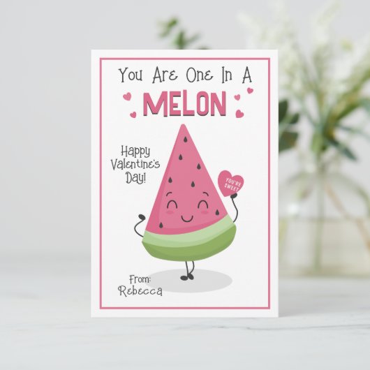 Je bent er een in een Melon Valentijns klaslokaal  Kaart (Staand voorkant)