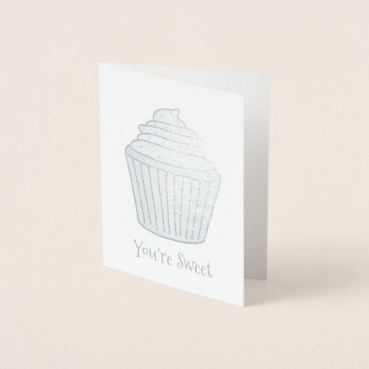 Je bent erg bedankt, Bedankt die de Cupcake-Cake h Folie Kaarten (Voorkant)