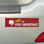 Je bent erg belangrijk!!!!  teken/sticker bumpersticker (Op auto)