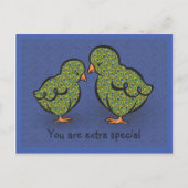 Je bent extra speciaal! Kuiken of pauw? humoristis Briefkaart (Voorkant)