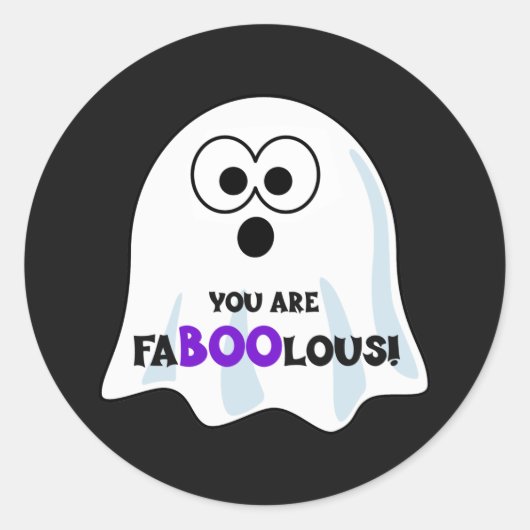 Je bent FaBOOlous Halloween Ghost Ronde Sticker (Voorkant)