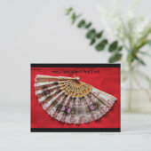 Je bent fantastisch! Oranje Hand Held Fan Briefkaart (Staand voorkant)