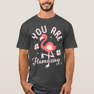 Je bent Flamazing Pink Bird Schattigee retro T-shirt