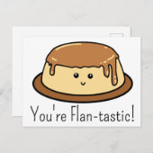 Je bent Flan-tastic Food Pun Feestdagenkaart (Voorkant / Achterkant)