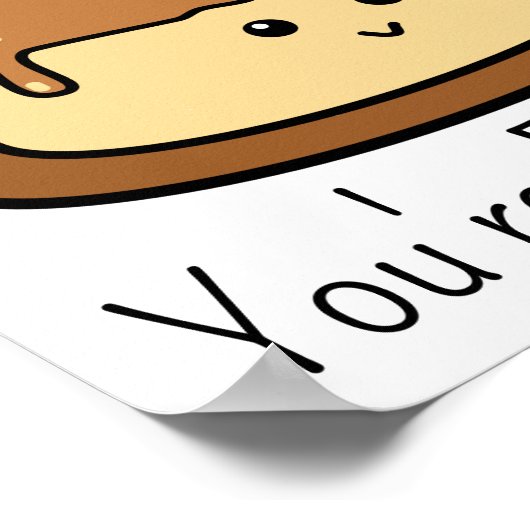 Je bent Flan-tastic Food Pun Rectangular Sticker Poster (Hoek)