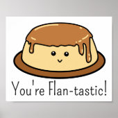 Je bent Flan-tastic Food Pun Rectangular Sticker Poster (Voorkant)