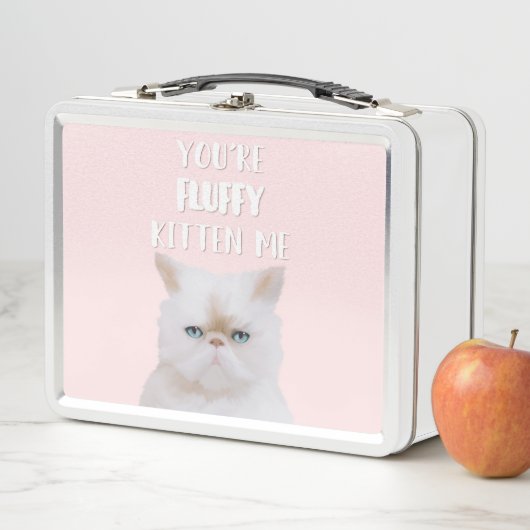 Je bent Fluffy Kitten me Quote Funny White Pink Ca (In situ)
