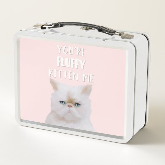 Je bent Fluffy Kitten me Quote Funny White Pink Ca (Achterkant)