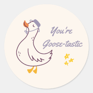 Je bent Gans-tastisch Sticker | Knuffelachtige gan