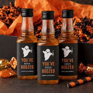 Je Bent Geboozed Geest Oranje Halloween Likeurfles Etiket
