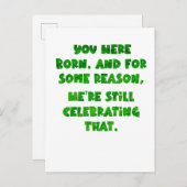 Je bent geboren, ansichtkaart briefkaart (Voorkant / Achterkant)