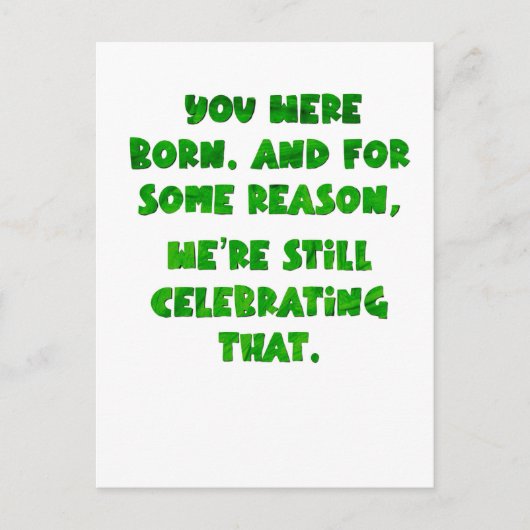 Je bent geboren, ansichtkaart briefkaart (Voorkant)