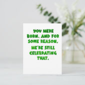 Je bent geboren, ansichtkaart briefkaart (Staand voorkant)