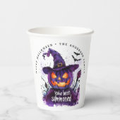 Je bent gedagvaard als Paarse pompoenheks Papieren Bekers (Achterkant)