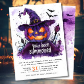 Je bent gedagvaard Waterverf pompoen Halloween Kaart