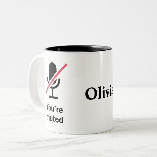 Je bent gedempt | Je bent op Mute | Geschenk met a Tweekleurige Koffiemok (Voorkant links)