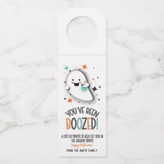 Je bent gedronken wijn bier alcohol Halloween Flessenhanger (Voorkant)