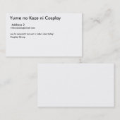 Je bent geen Kaze in Cosplay, adres 2, milescanady Visitekaartje (Voorkant / Achterkant)