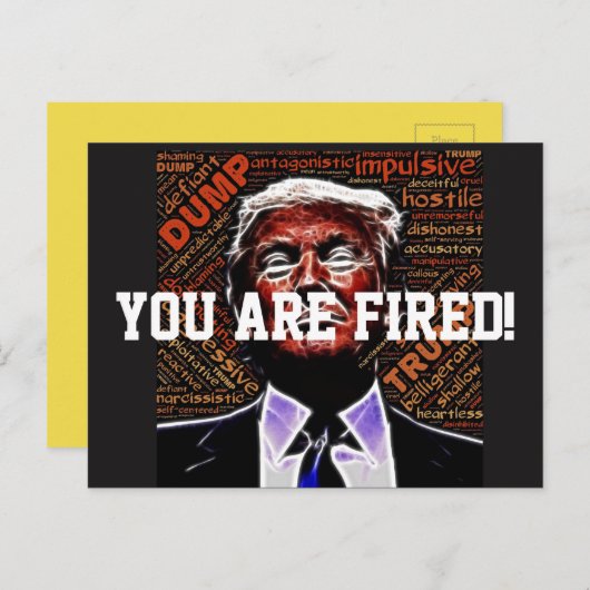 "Je bent gefireerd" en het boze trump gezicht Briefkaart (Voorkant / Achterkant)